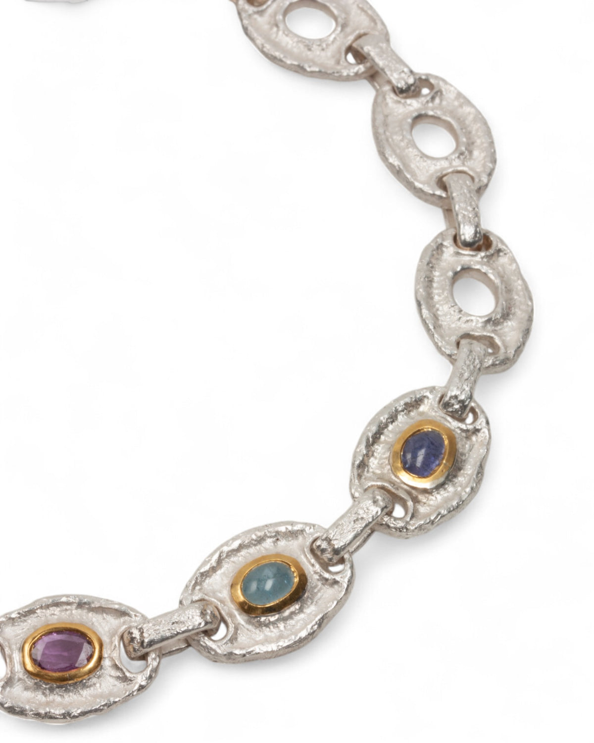Bicolor Choker aus 925 Silber, 999 Feingold und Edelsteinen - Goldschmiede Krack - Trauringe & Unikatschmuck aus Deidesheim