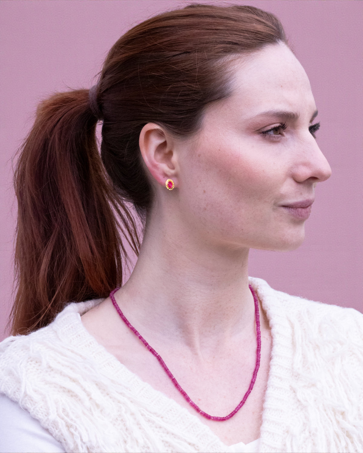 Rubin (65,80 ct) Halskette  mit 750 Goldverschluss - Goldschmiede Krack - Trauringe & Unikatschmuck aus Deidesheim