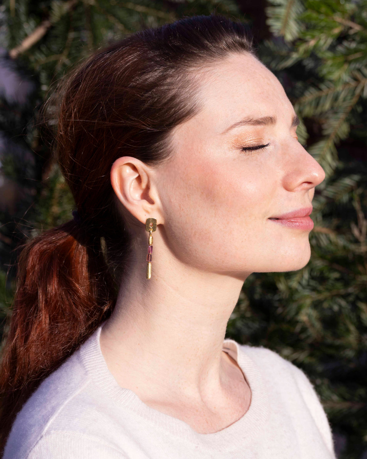 Ohrstecker aus 750 Gold mit rosa Turmalinen (3,46 ct) - Unikat