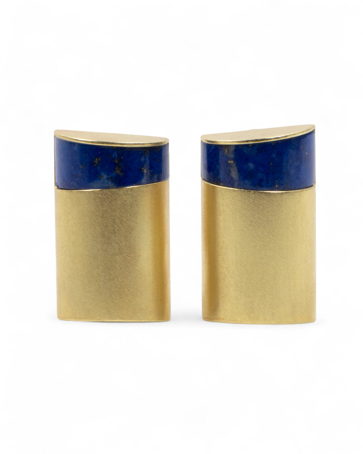 Große Lapislazuli-Ohrclips (16.08 ct) aus 750 Gold