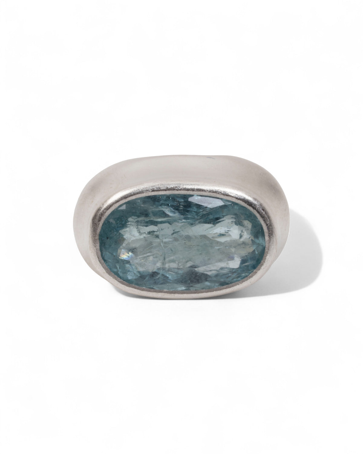 Großen 925 Silberring mit blauem Aquamarin (16,5 ct)