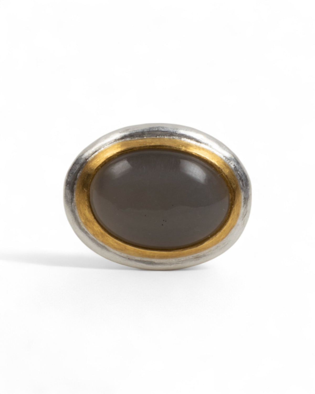 Großer 925 Silberring mit grauem Mondstein (10,46 ct)
