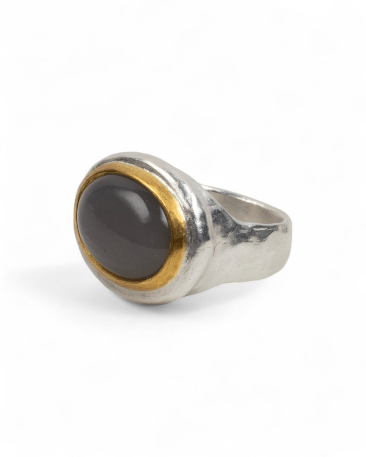 Großer 925 Silberring mit grauem Mondstein (10,46 ct)