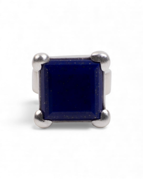 Großer 925 Silberring mit intensiven Lapislazuli (23.20 ct) - Goldschmiede Krack - Trauringe & Unikatschmuck aus Deidesheim