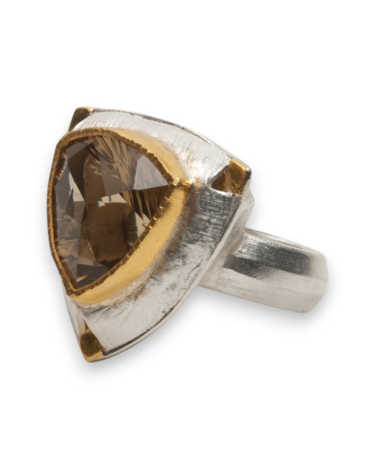 Großer aufwendiger 925 Silberring mit Lemon Citrin (22.5 ct) - Goldschmiede Krack - Trauringe & Unikatschmuck aus Deidesheim