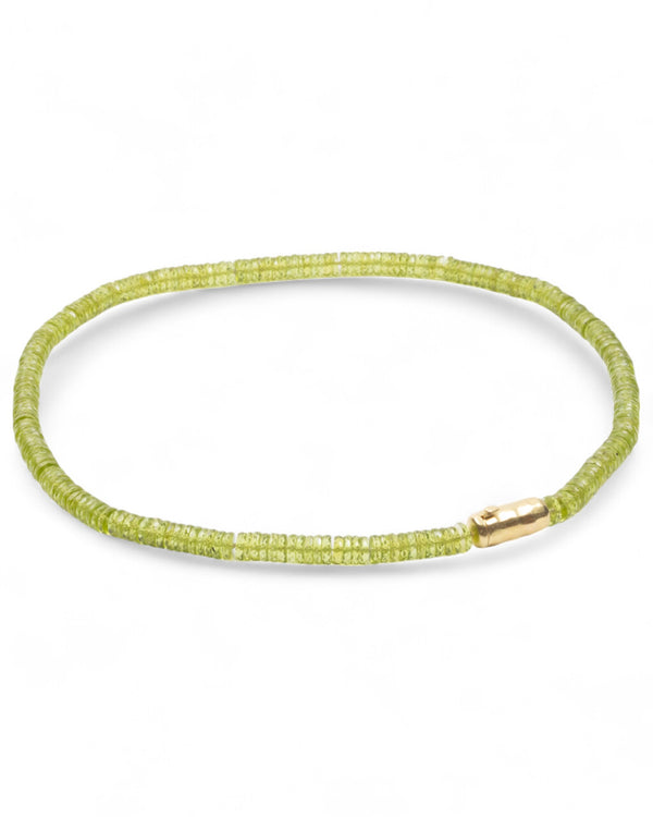 Grüne Peridotkette mit 750 Goldkastenschloss - Goldschmiede Krack - Trauringe & Unikatschmuck aus Deidesheim