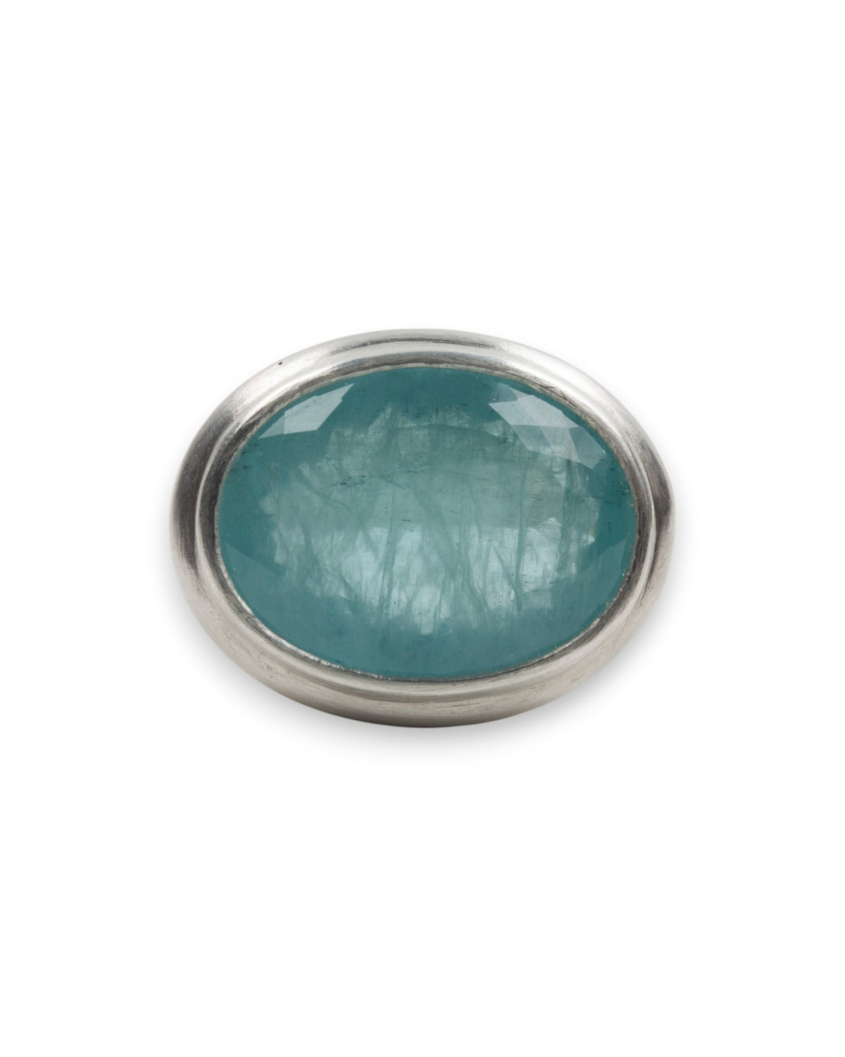 925 Silberring mit großem blauen Aquamarin 49,10 ct