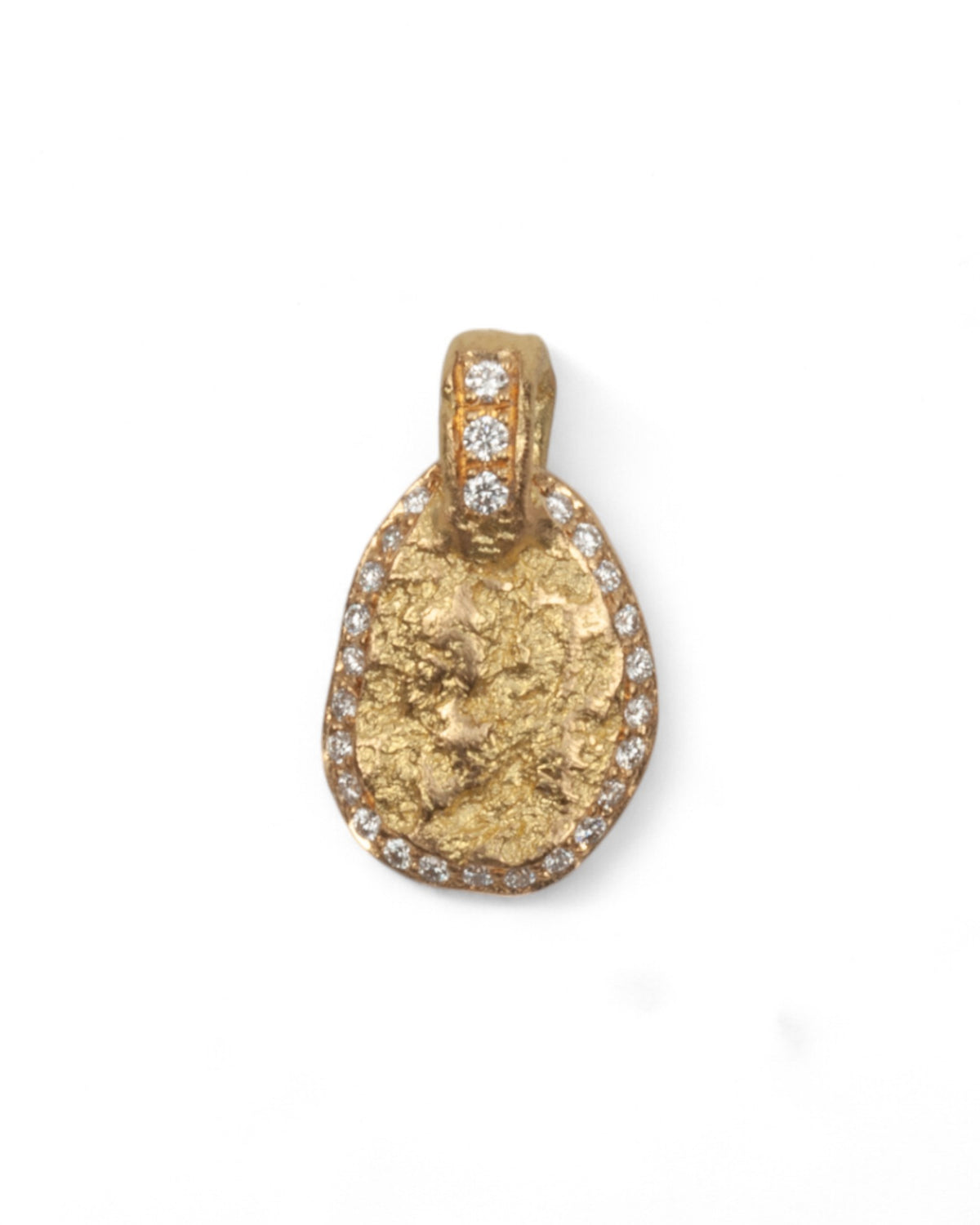 Anhänger mit Brillanten und "Nugget" Struktur - Goldschmiede Krack - Trauringe & Unikatschmuck aus Deidesheim
