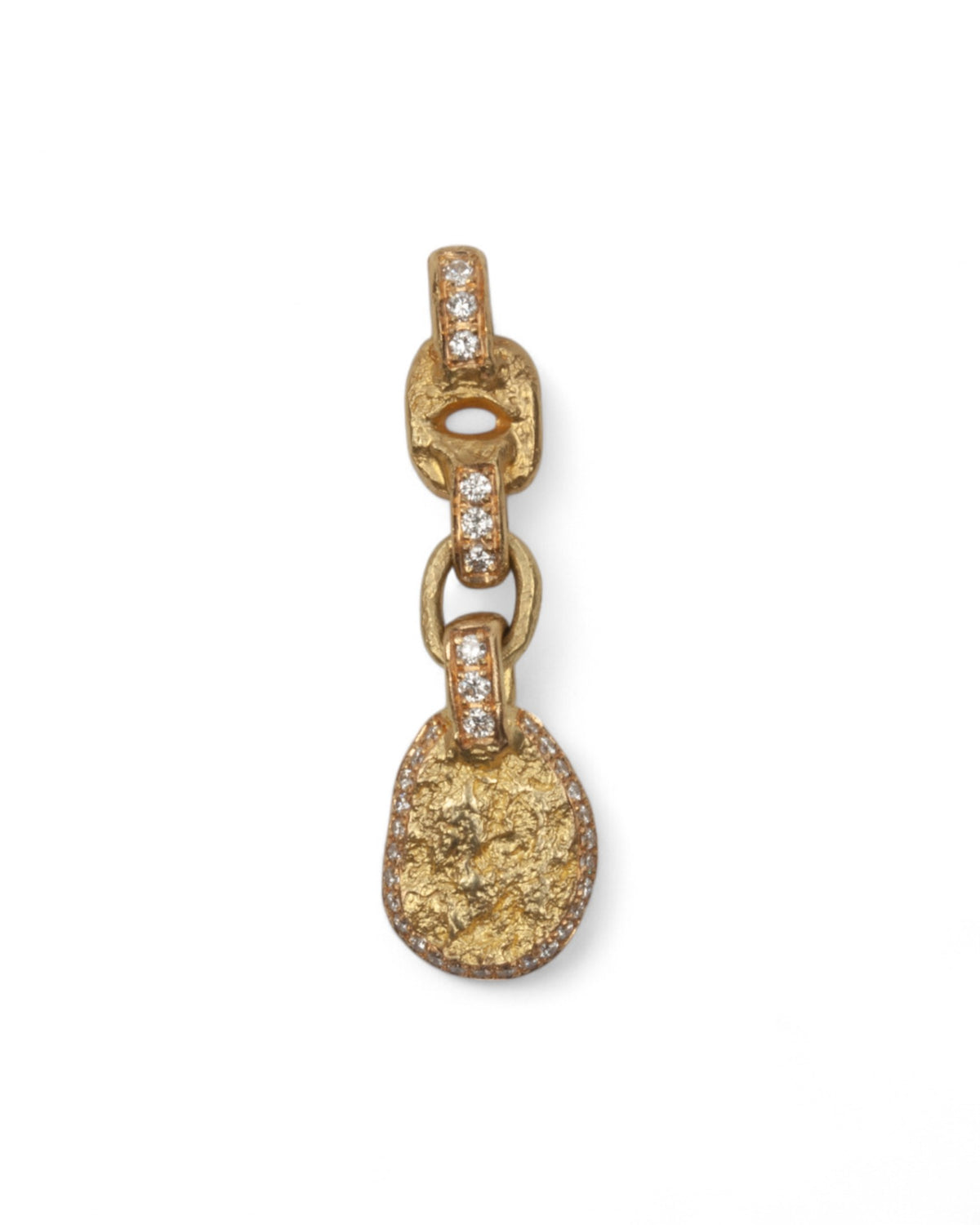 Nugget Gold Pendant mit Brillanten