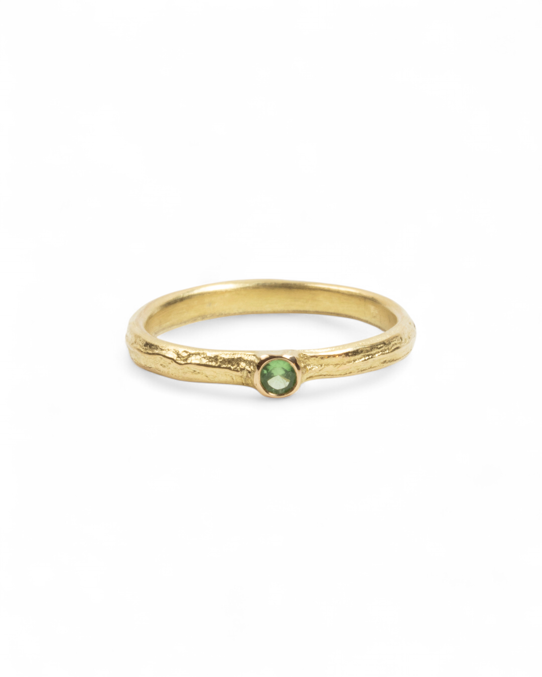 750 Gelbgold Ring mit Tsavorit (0,06 ct) - Goldschmiede Krack