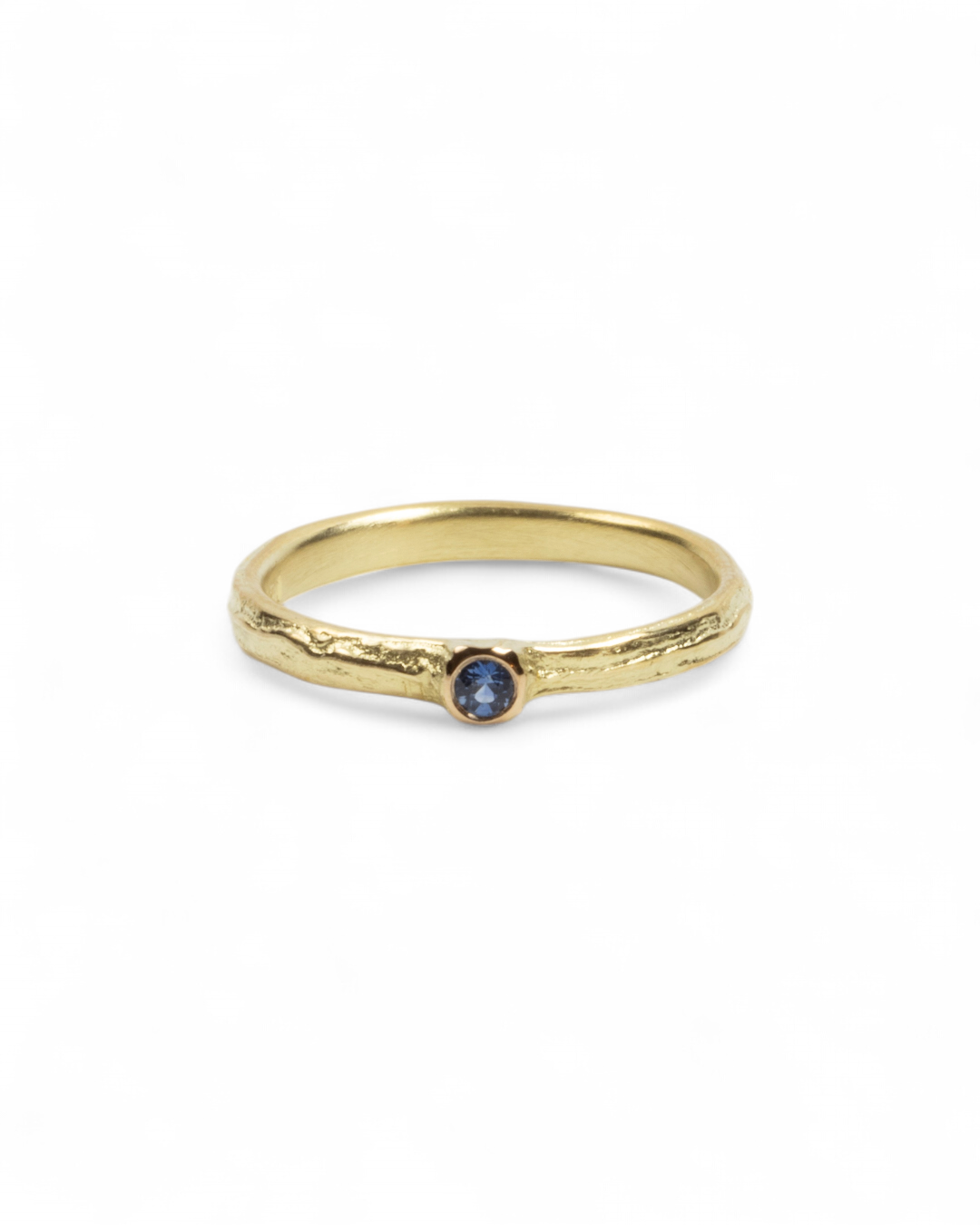 750 Gelbgold Ring mit blauem Saphir (0,06 ct) - Goldschmiede Krack