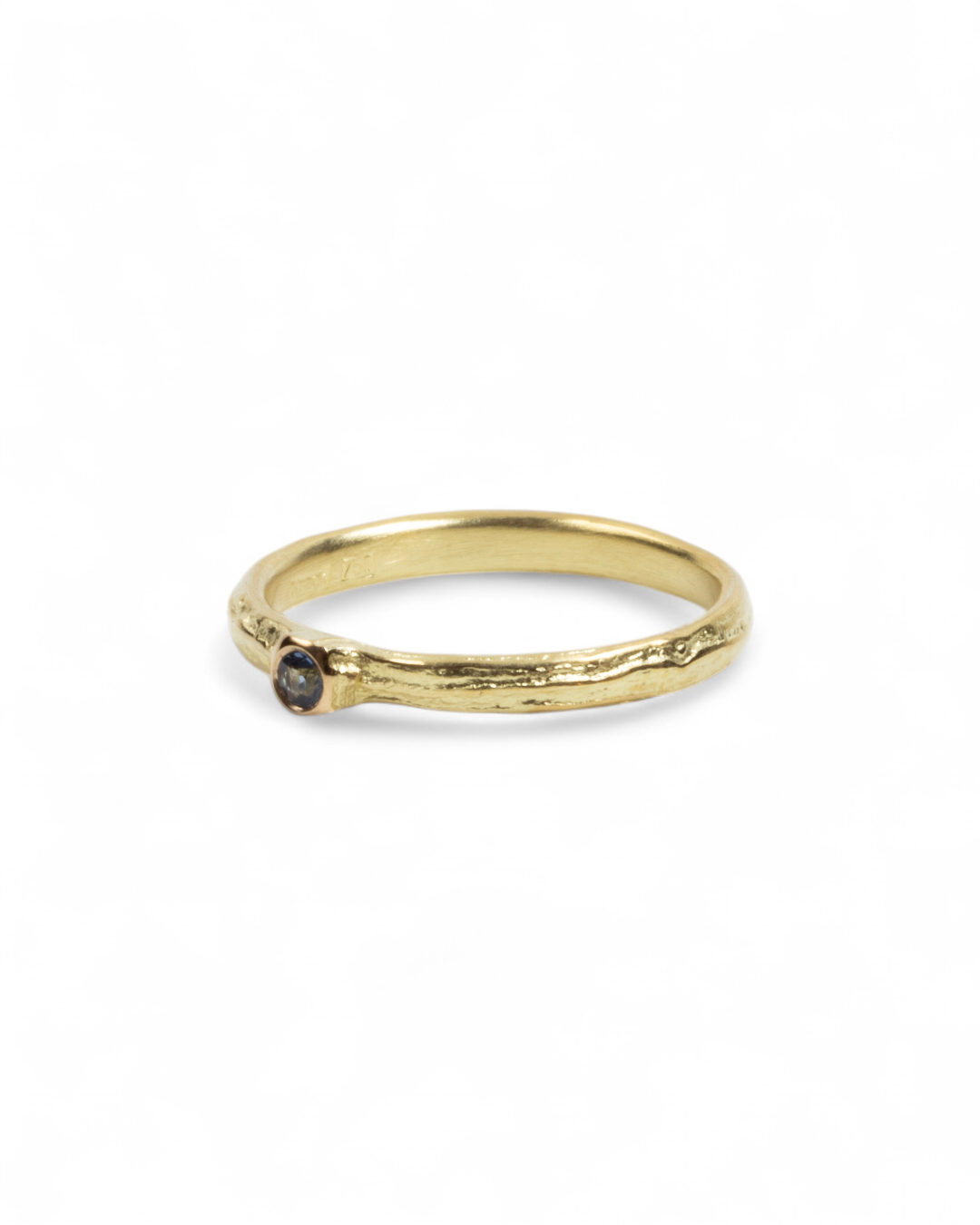 750 Gelbgold Ring mit blauem Saphir (0,06 ct) - Goldschmiede Krack