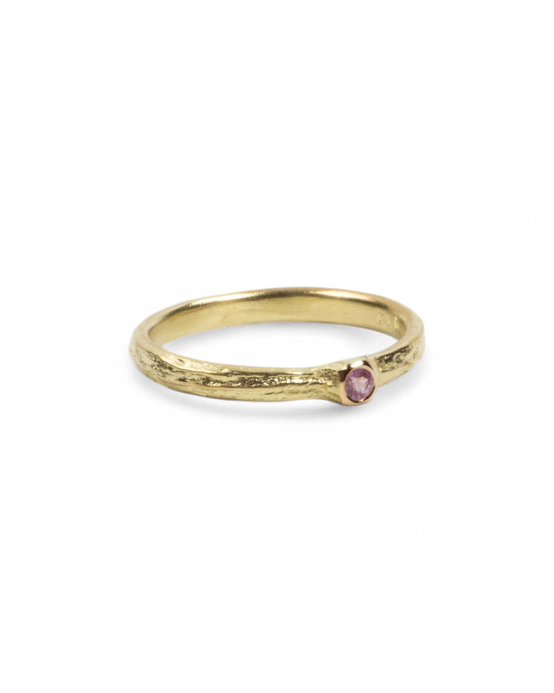 750 Gelbgold Ring mit pinkem Saphir (0,08 ct) - Goldschmiede Krack