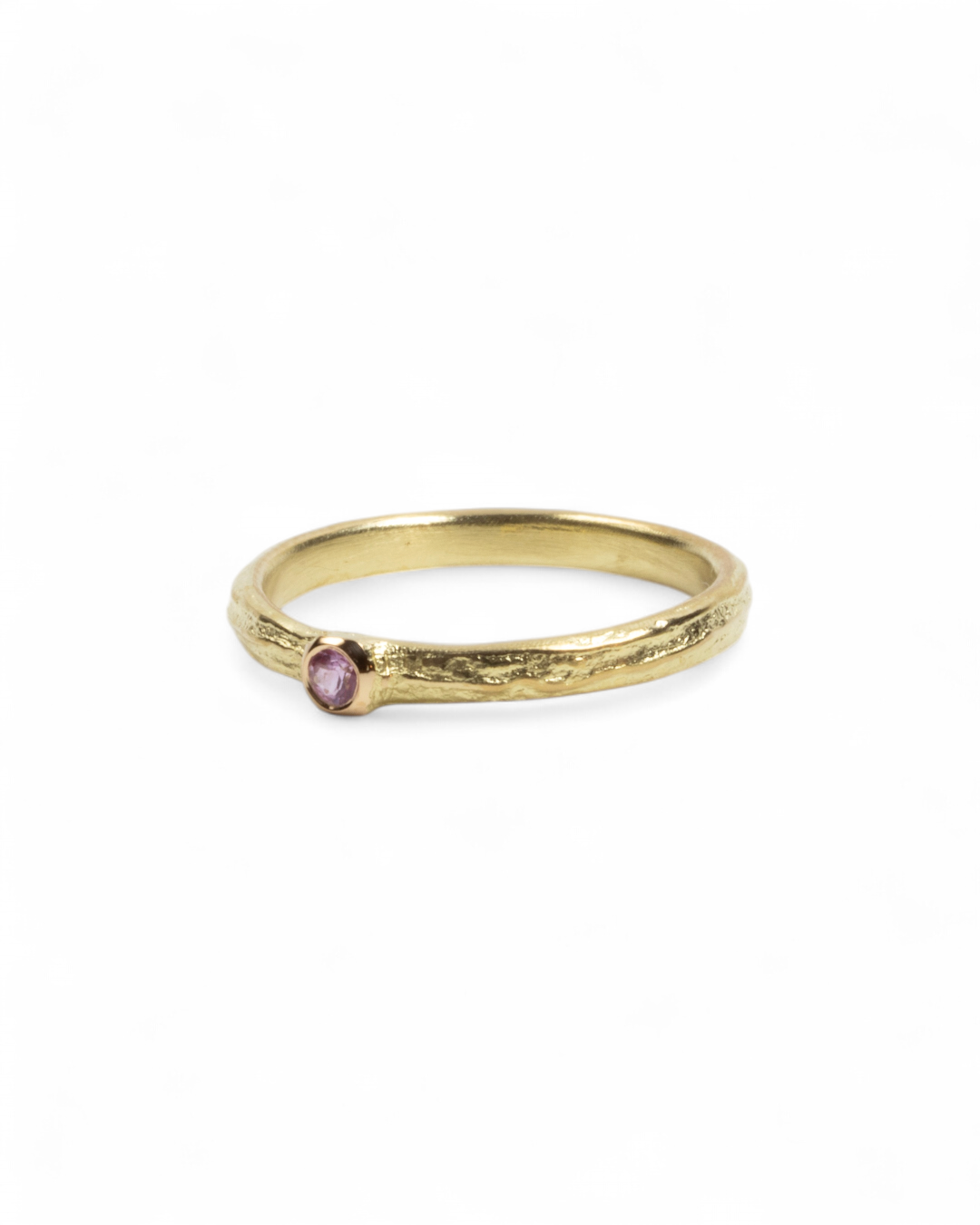 750 Gelbgold Ring mit pinkem Saphir (0,08 ct) - Goldschmiede Krack