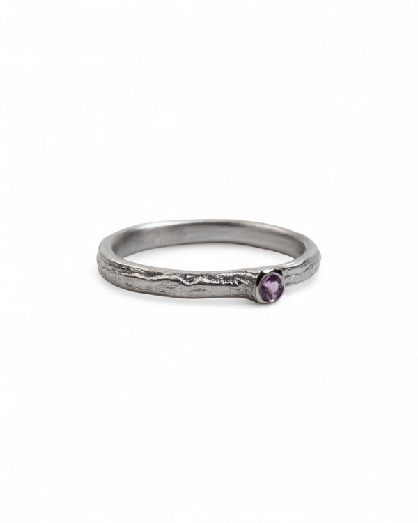 750 Weißgold Ring mit pinkem Saphir (0,08 ct) - Goldschmiede Krack