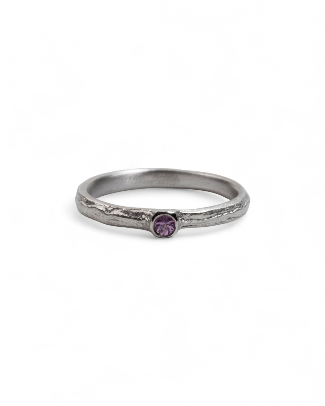 750 Weißgold Ring mit pinkem Saphir (0,08 ct) - Goldschmiede Krack