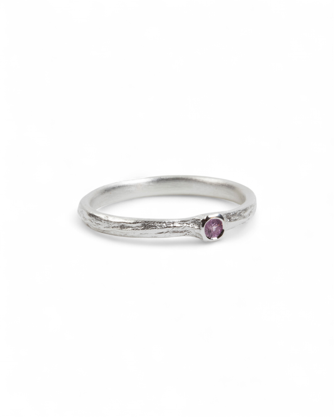 925 Silberring mit pinkem Saphir (0,08 ct) - Goldschmiede Krack