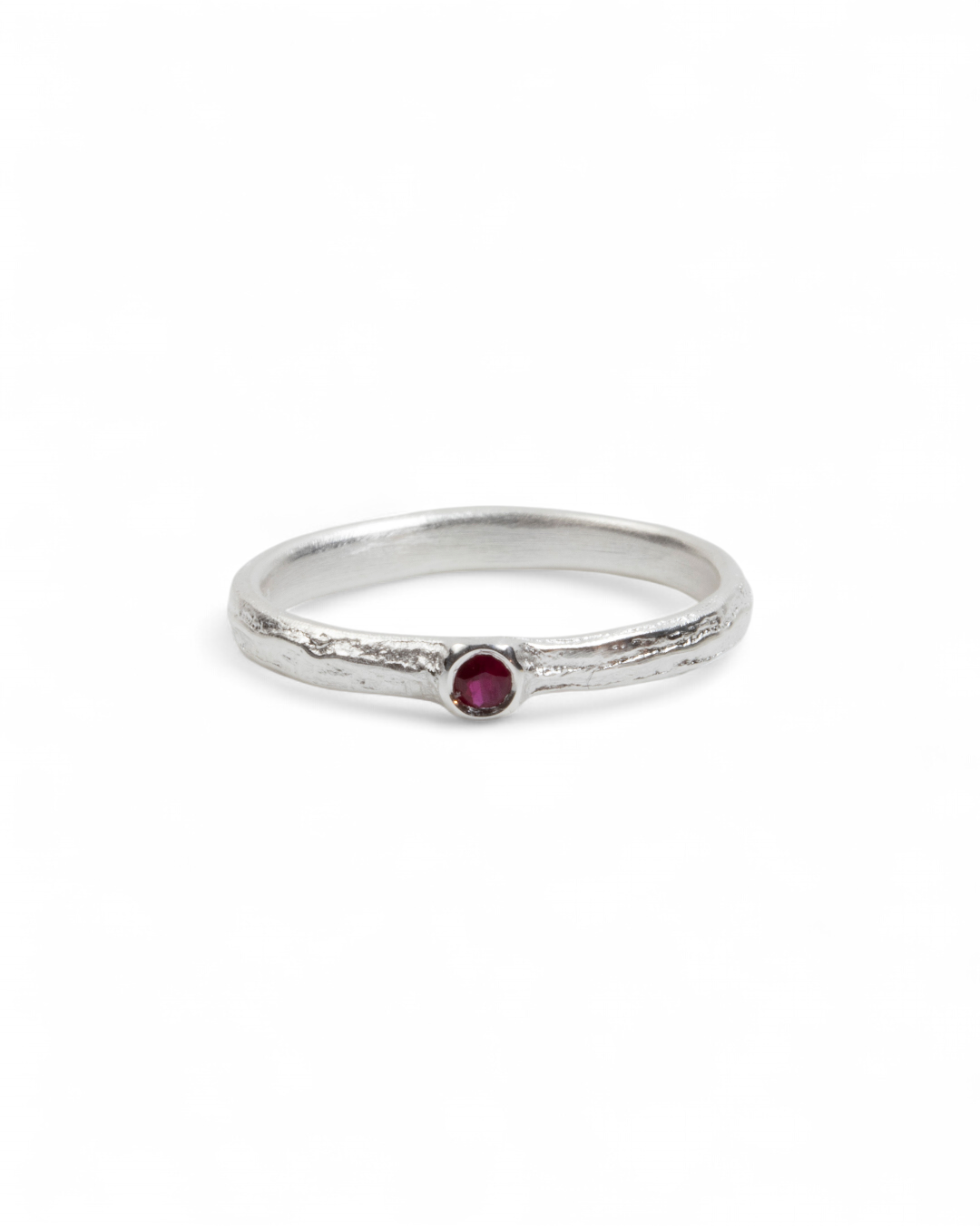 925 Silberring mit rotem Rubin (0,08 ct) - Goldschmiede Krack