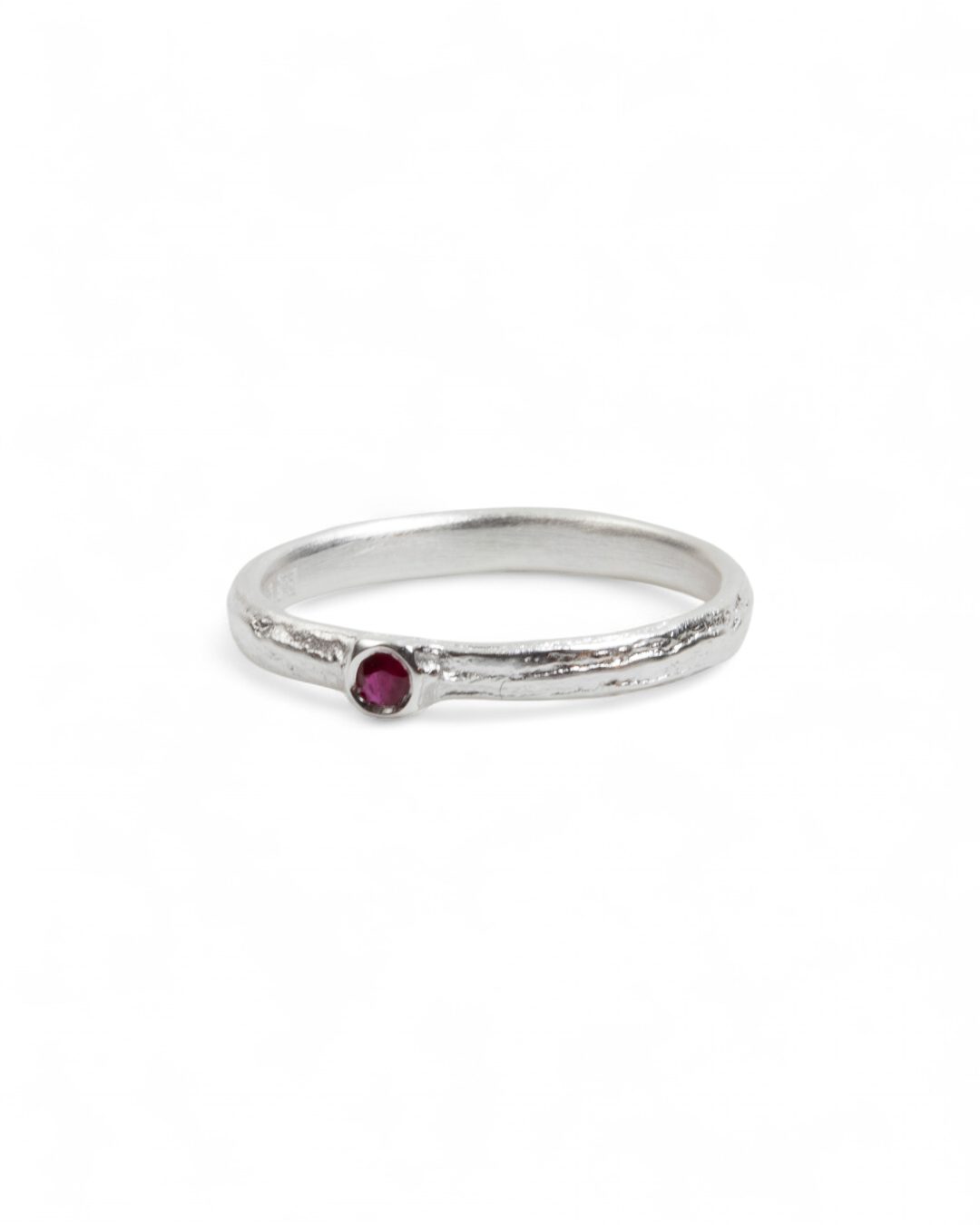 925 Silberring mit rotem Rubin (0,08 ct) - Goldschmiede Krack