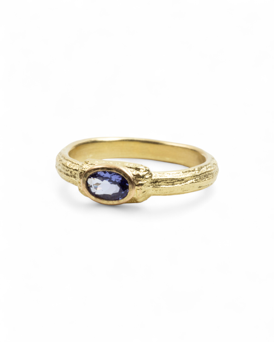 Zierlicher 750 Gelbgold Ring mit Tansanit (0,40 ct) - Goldschmiede Krack