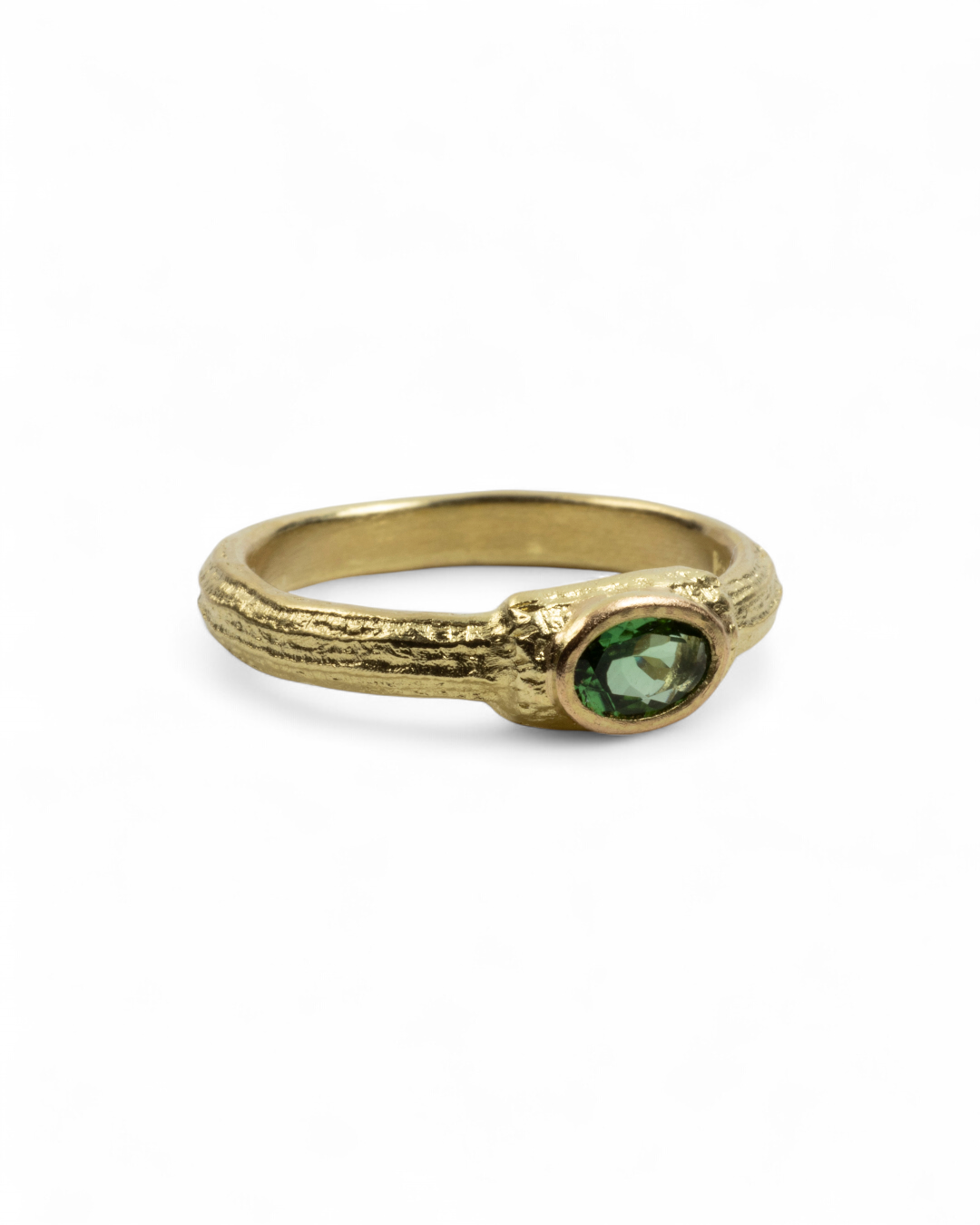 Zierlicher 750 Gelbgold Ring mit Tsavorit (0,46 ct) - Goldschmiede Krack
