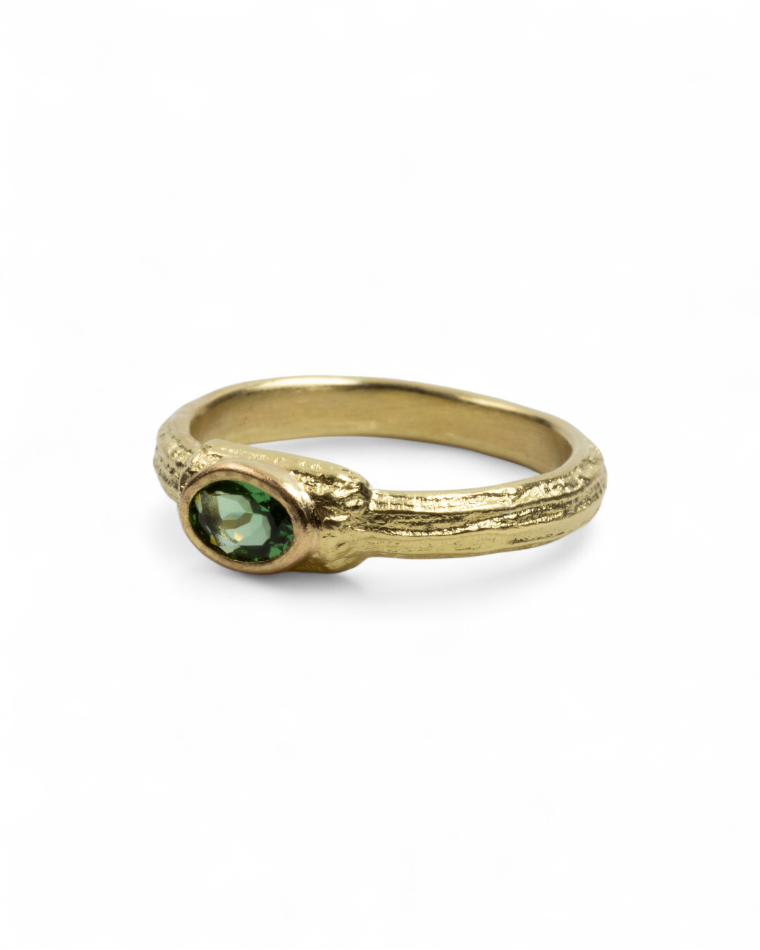 Zierlicher 750 Gelbgold Ring mit Tsavorit (0,46 ct) - Goldschmiede Krack