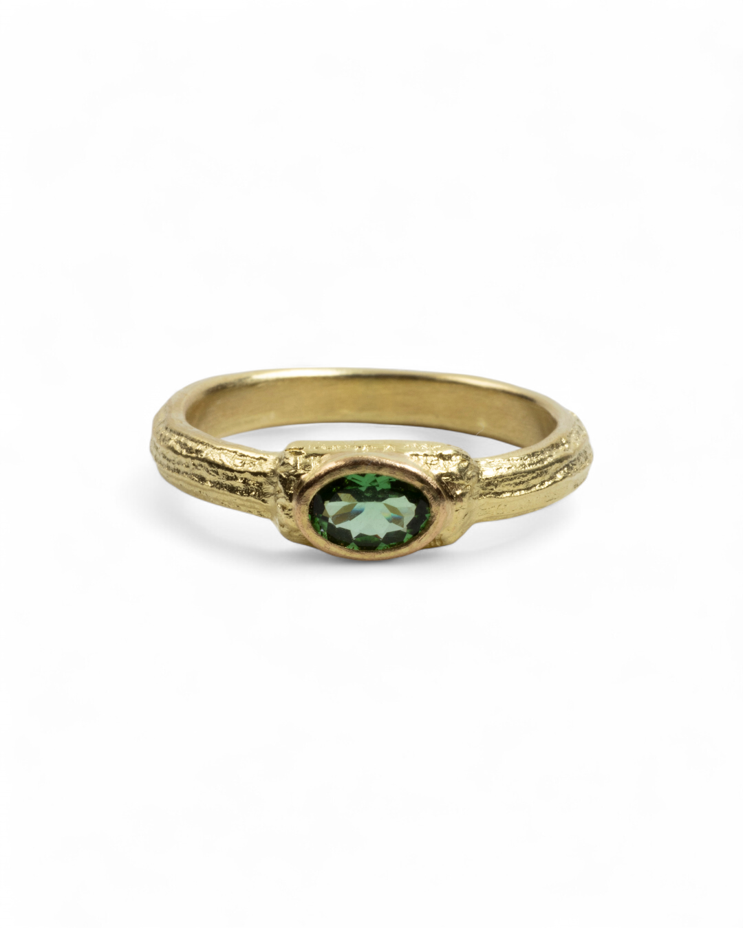 Zierlicher 750 Gelbgold Ring mit Tsavorit (0,46 ct) - Goldschmiede Krack