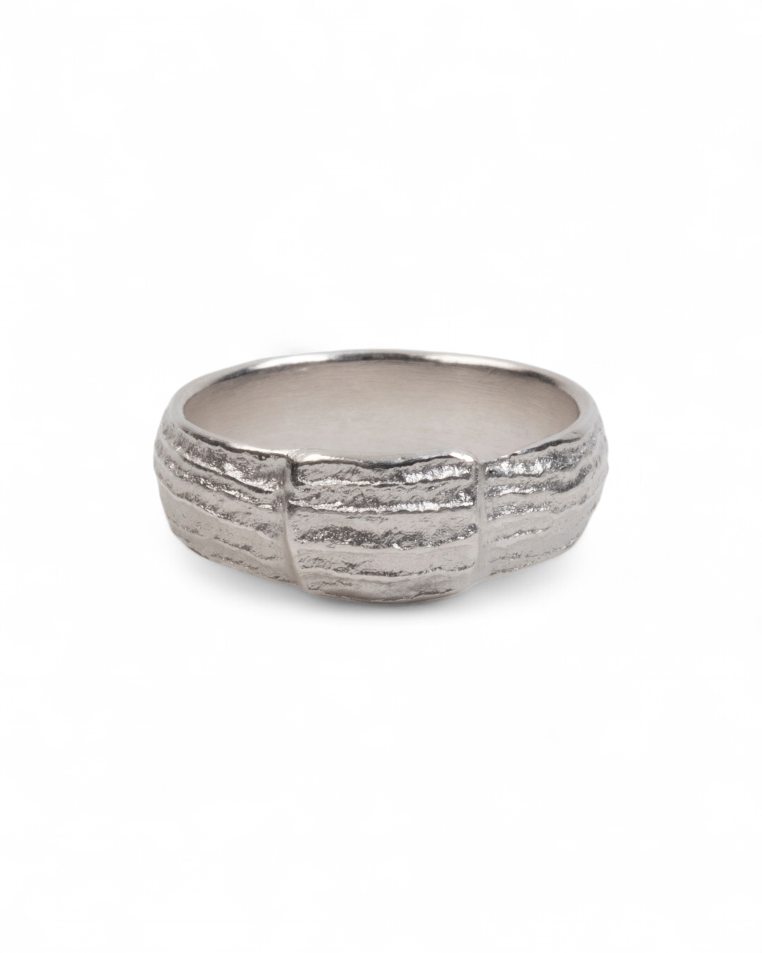 925 Silberring mit Bark-Struktur (6,2 mm) - Goldschmiede Krack