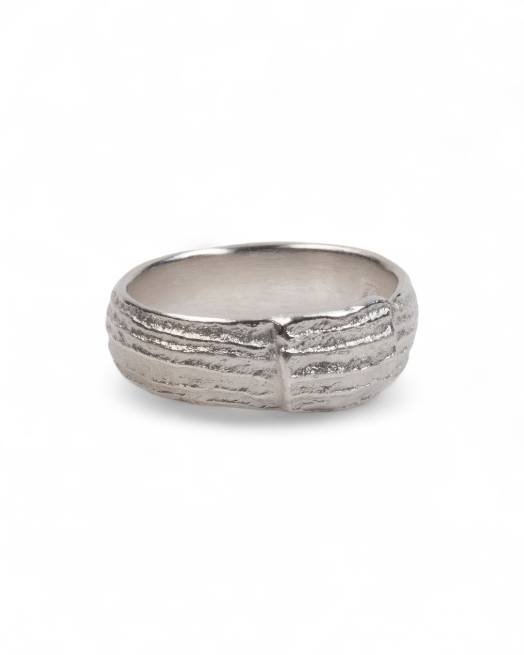 925 Silberring mit Bark-Struktur (6,2 mm) - Goldschmiede Krack