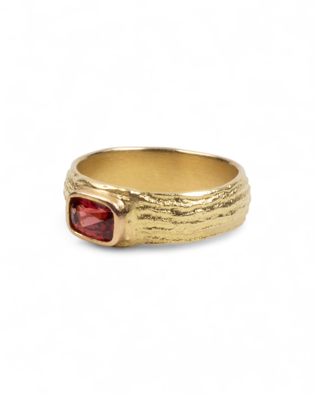 750 Gelbgold Ring mit Spinell (0,68 ct) - Goldschmiede Krack