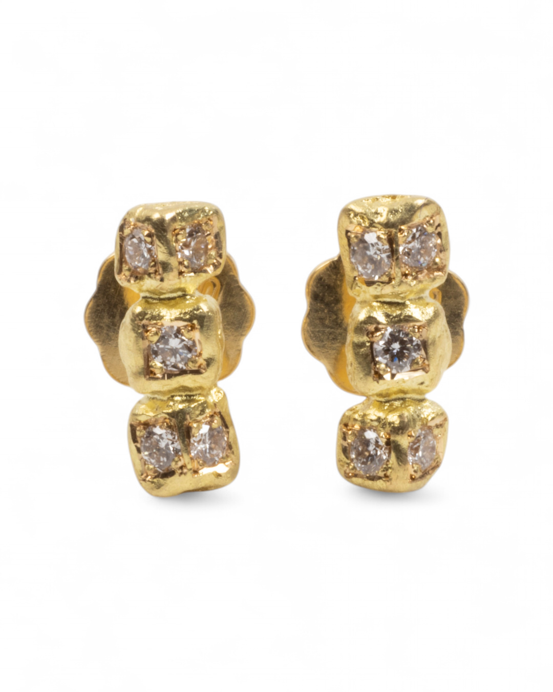 750 Gelbgold Ohrstecker mit 10 Lab-Grown Brillanten (0,20 ct) - Goldschmiede Krack