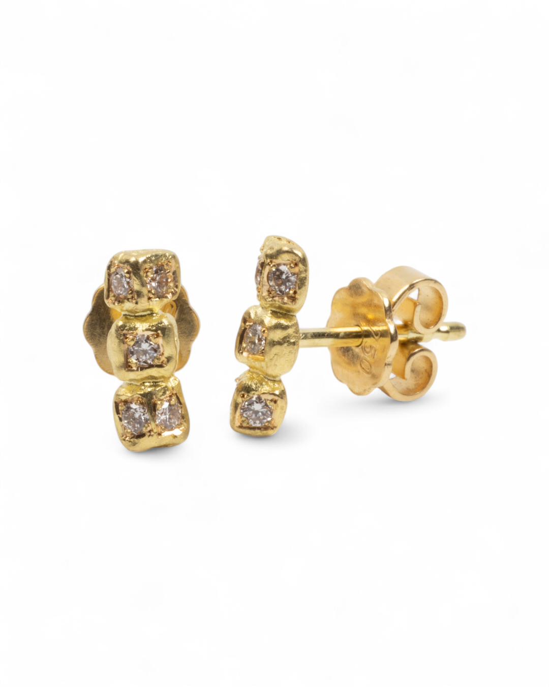 750 Gelbgold Ohrstecker mit 10 Lab-Grown Brillanten (0,20 ct) - Goldschmiede Krack