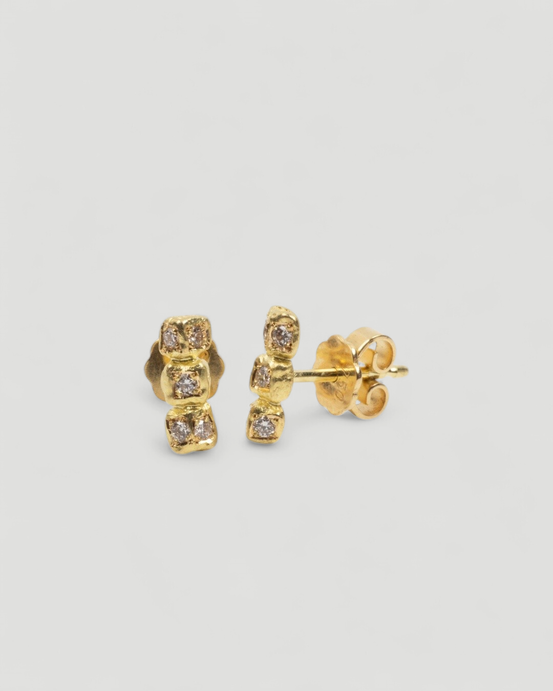 750 Gelbgold Ohrstecker mit 10 Lab-Grown Brillanten (0,20 ct) - Goldschmiede Krack