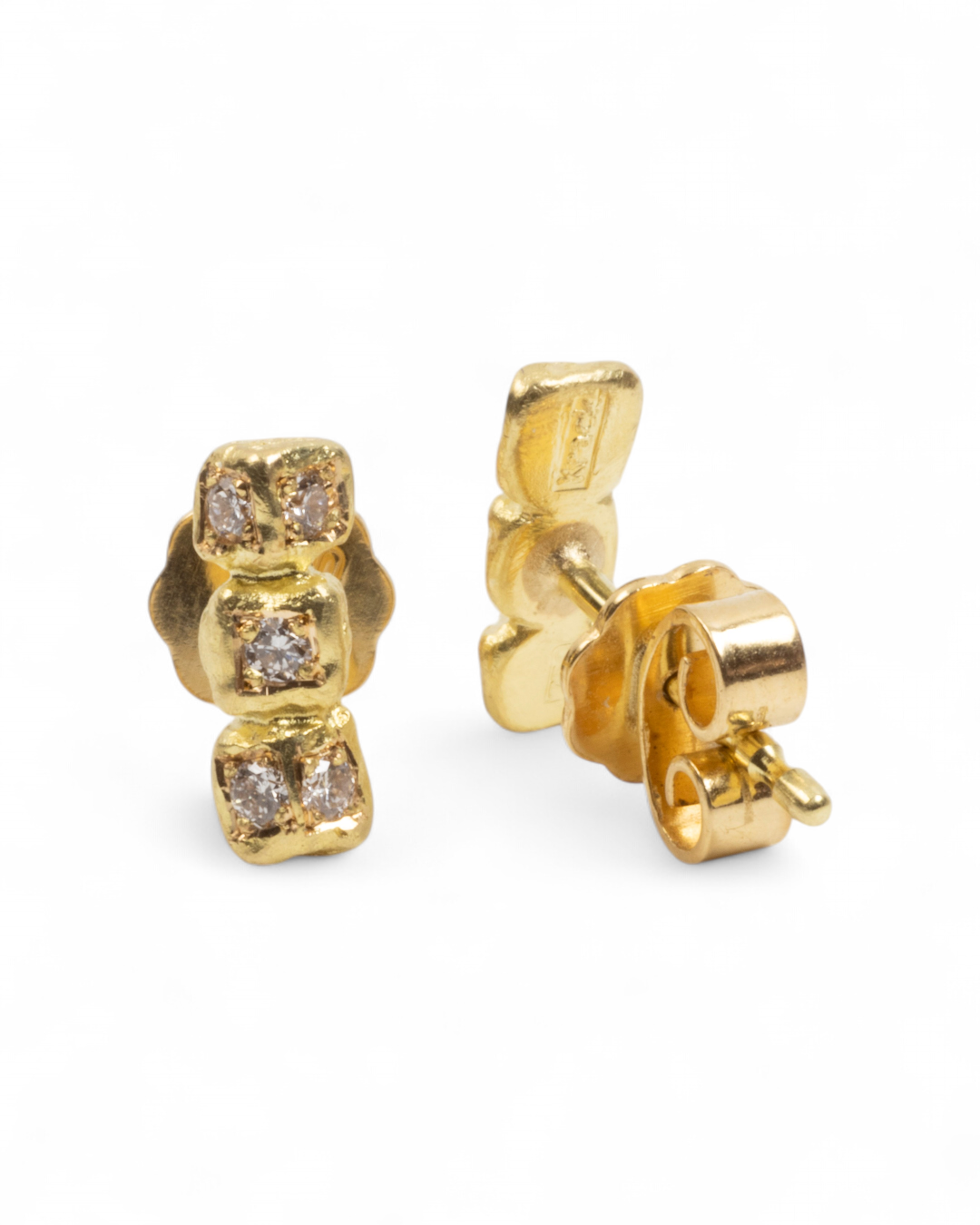 750 Gelbgold Ohrstecker mit 10 Lab-Grown Brillanten (0,20 ct) - Goldschmiede Krack