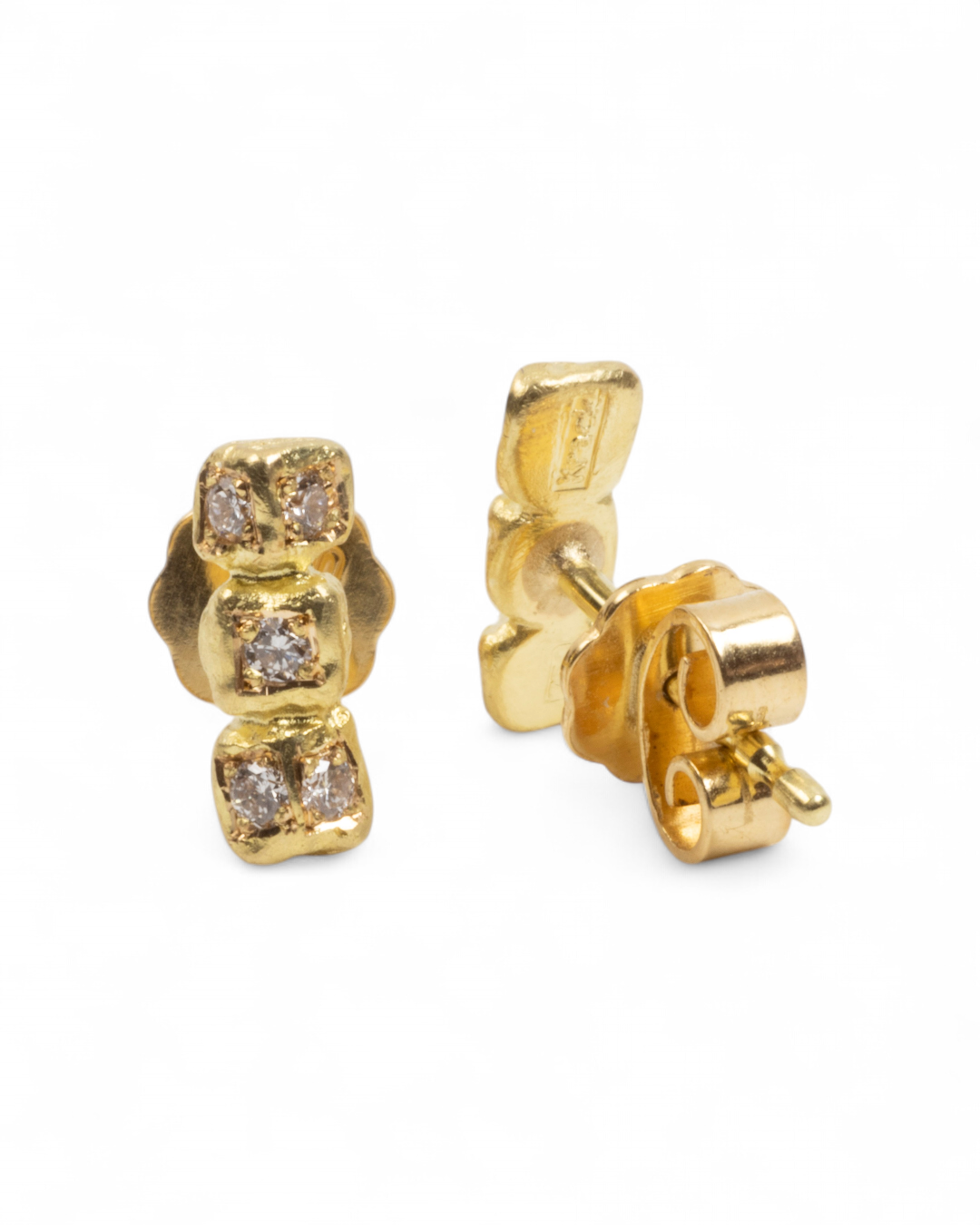 750 Gelbgold Ohrstecker mit 10 Lab-Grown Brillanten (0,20 ct) - Goldschmiede Krack