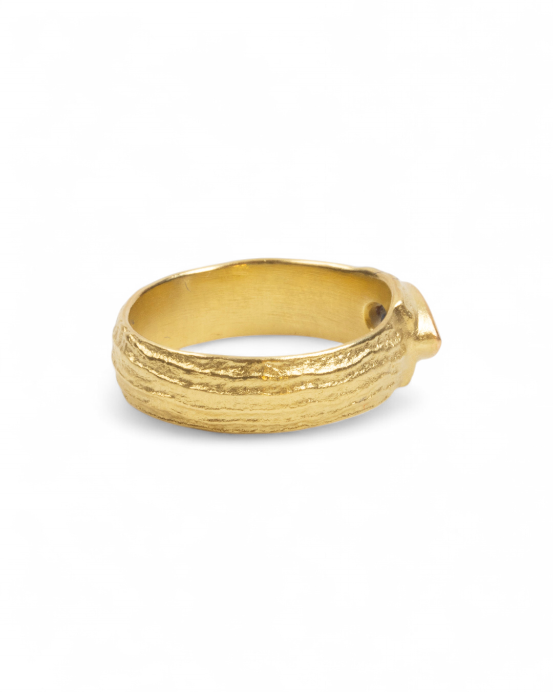 750 Gelbgold Ring mit blauem Navette-Saphir (0,77 ct) - Goldschmiede Krack