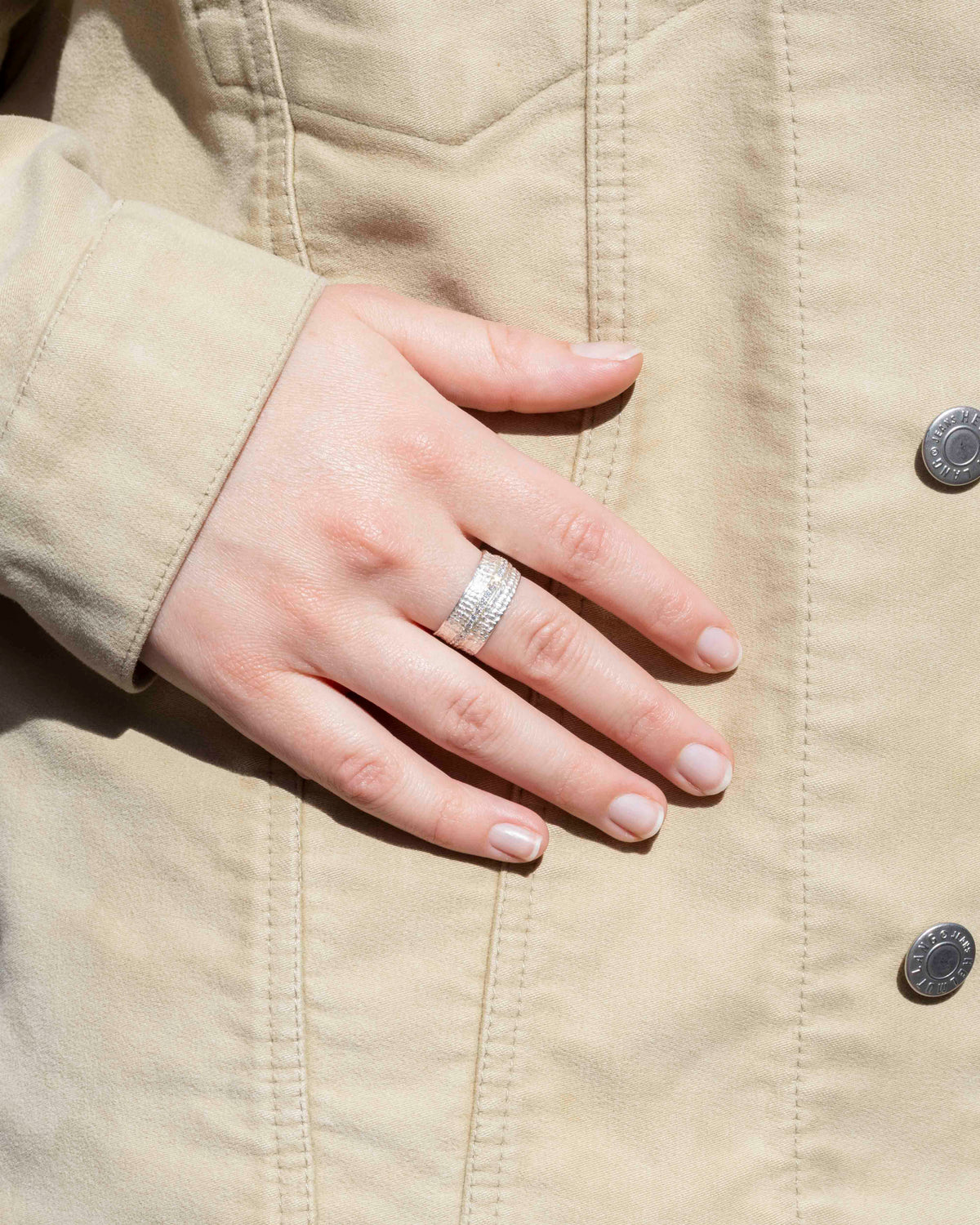 Breiter 925 Silber-Memoirering mit Lab-Grown Brillanten (0,60 ct) - Goldschmiede Krack