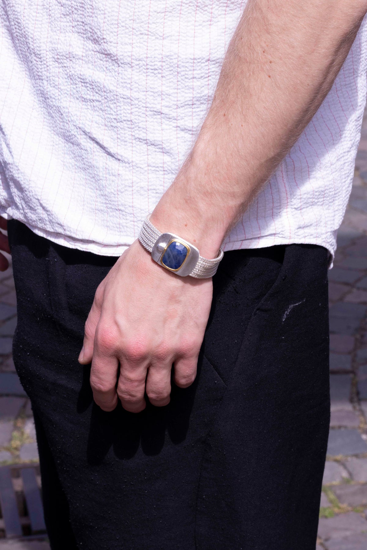 925 Silberarmband mit blauem Saphir (20,75 ct)