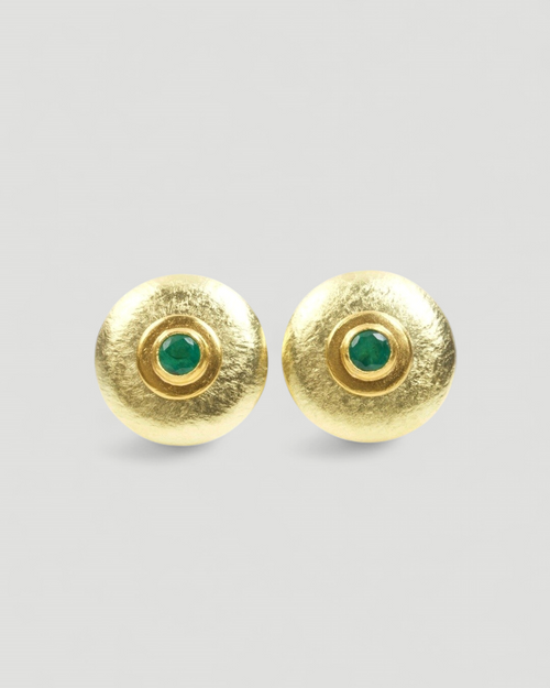 750 Gold Ohrringe mit grünem Smaragd (1,38 ct)