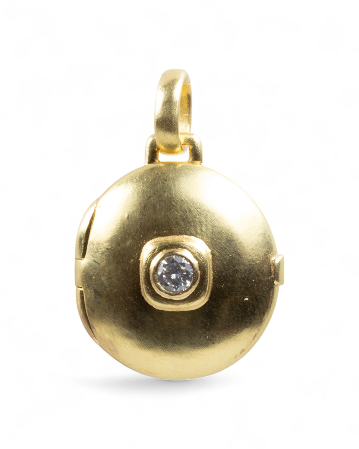 Klassisches 750 Goldmedaillon mit Brillant (0.30 ct)