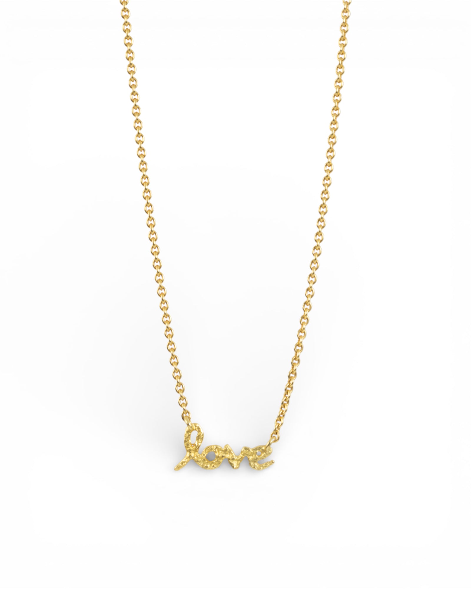 Feine Love 750 Gold Halskette mit Nugget-Struktur - Goldschmiede Krack - Trauringe & Unikatschmuck aus Deidesheim
