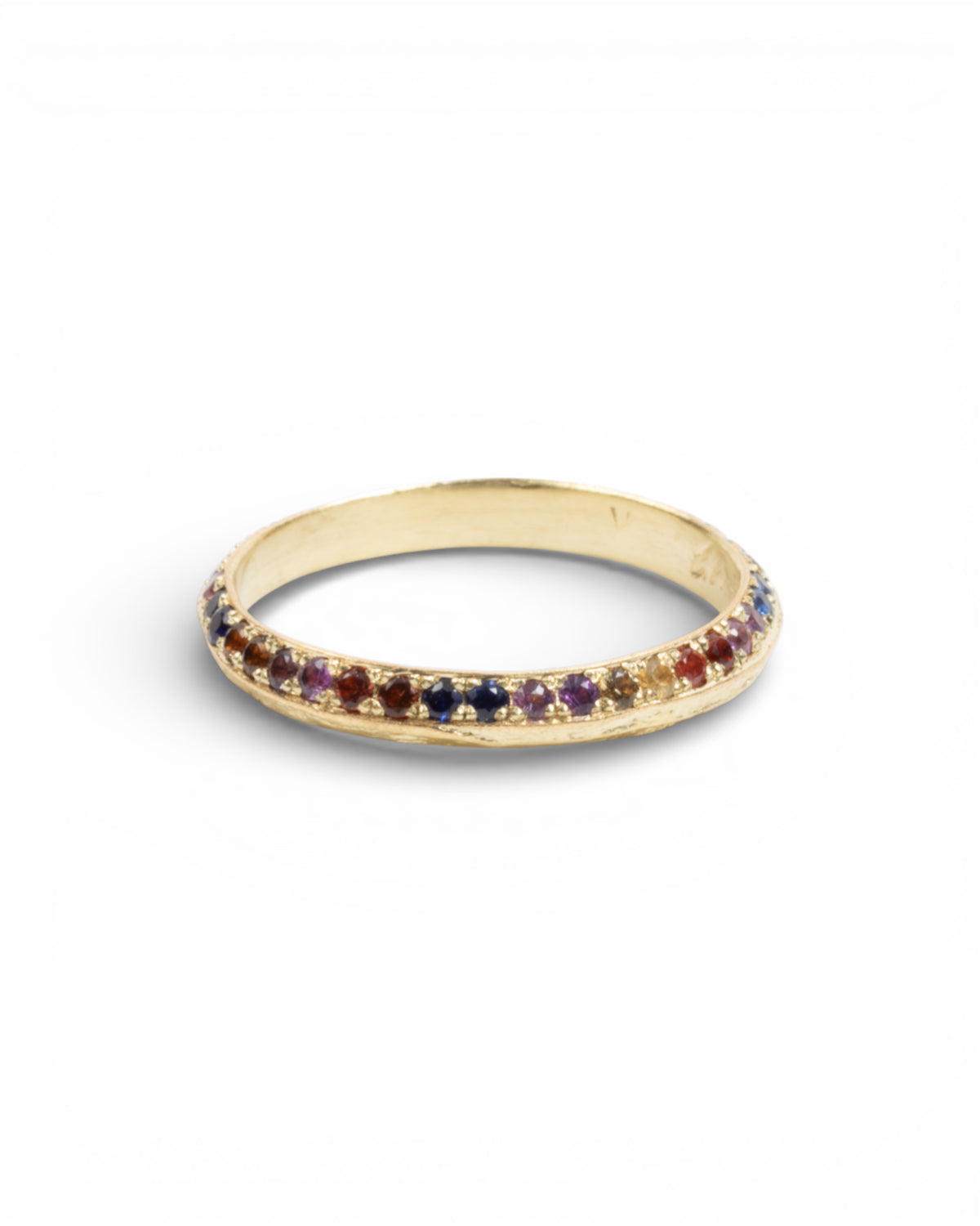 Memoire 750 Goldring mit bunten Saphiren (38 Stk.) - Goldschmiede Krack - Trauringe & Unikatschmuck aus Deidesheim