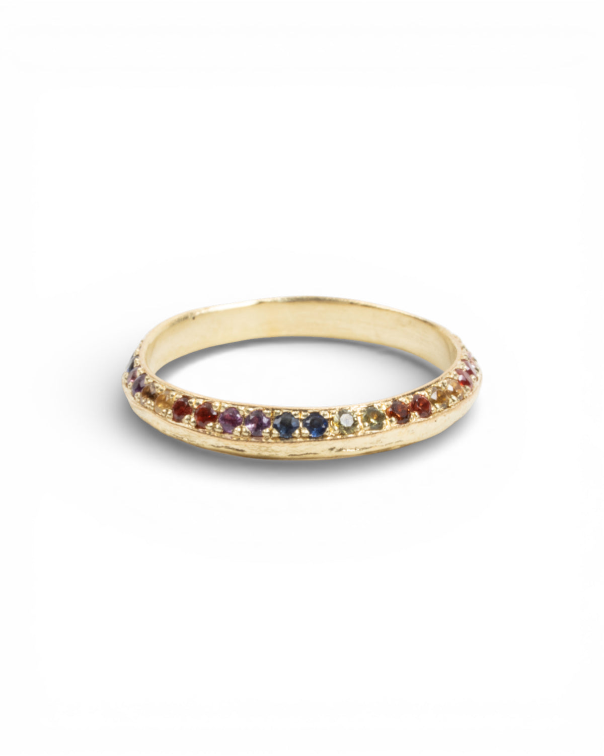 Memoire 750 Goldring mit bunten Saphiren (38 Stk.) - Goldschmiede Krack - Trauringe & Unikatschmuck aus Deidesheim