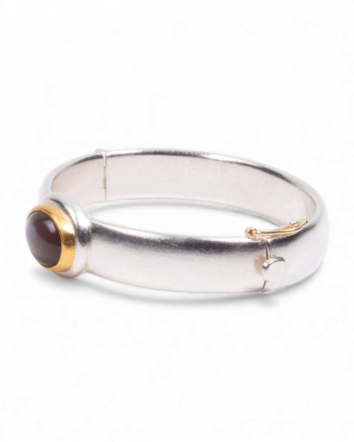 Mondstein-Armreif aus 925 Silber mit 999 Gold und 750 Golddetails