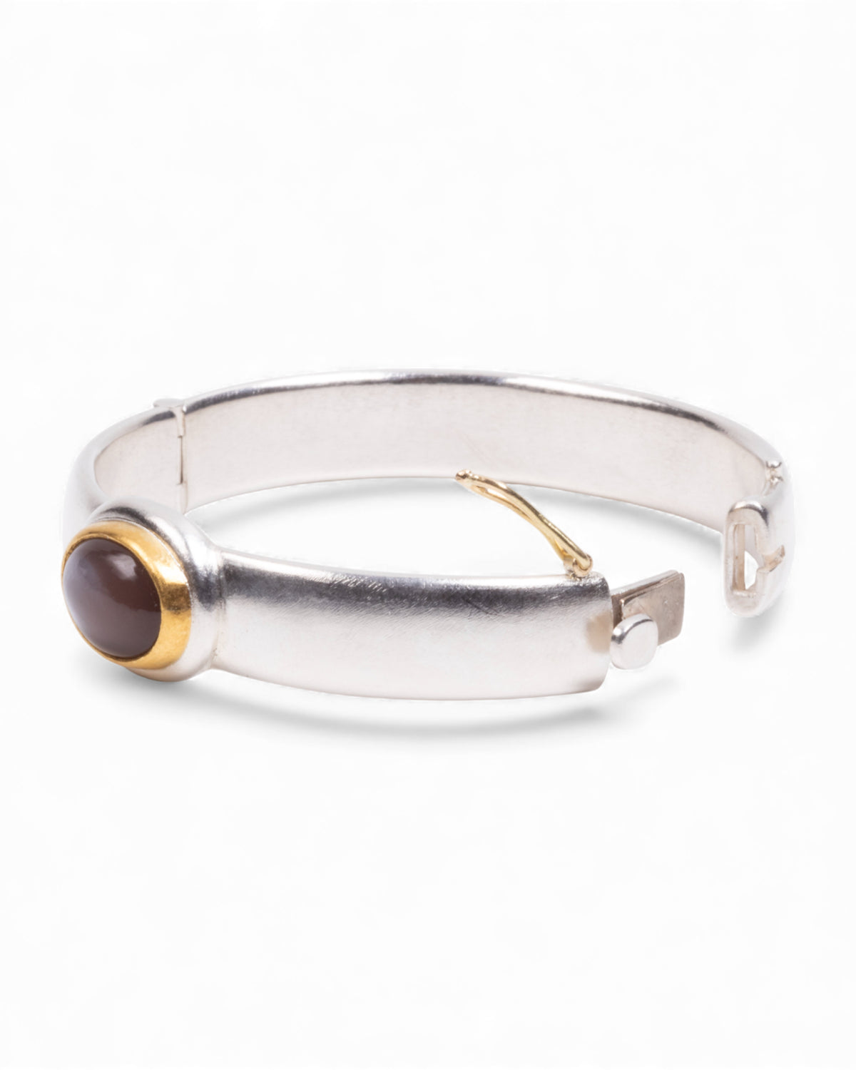 Mondstein-Armreif aus 925 Silber mit 999 Gold und 750 Golddetails