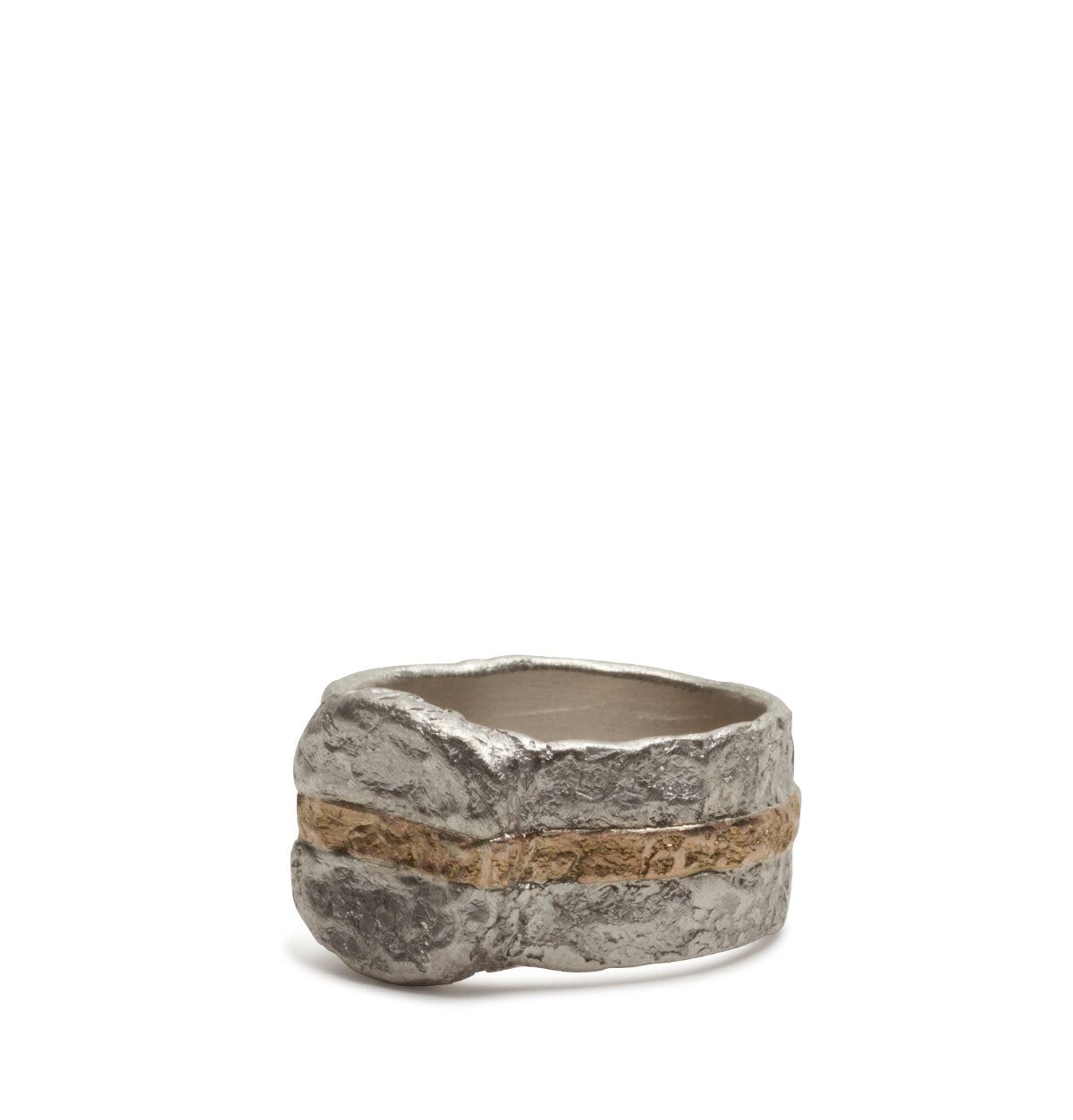Breiter 925 Silberring mit 750 Goldstreifen - Goldschmiede Krack - Trauringe & Unikatschmuck aus Deidesheim