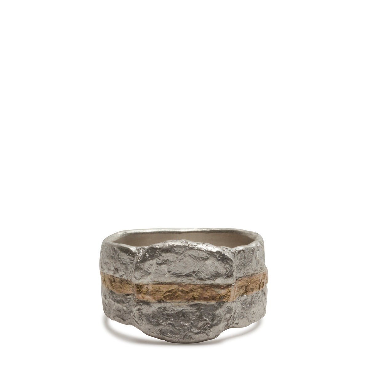Breiter 925 Silberring mit 750 Goldstreifen - Goldschmiede Krack - Trauringe & Unikatschmuck aus Deidesheim
