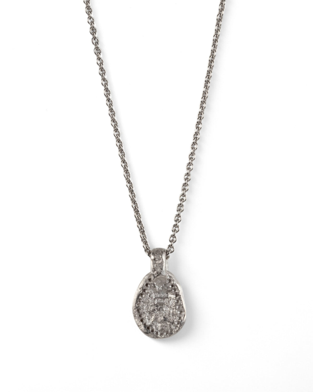Nugget Anhänger aus 750 Weißgold mit Brillanten und  750 Goldkette - Goldschmiede Krack - Trauringe & Unikatschmuck aus Deidesheim