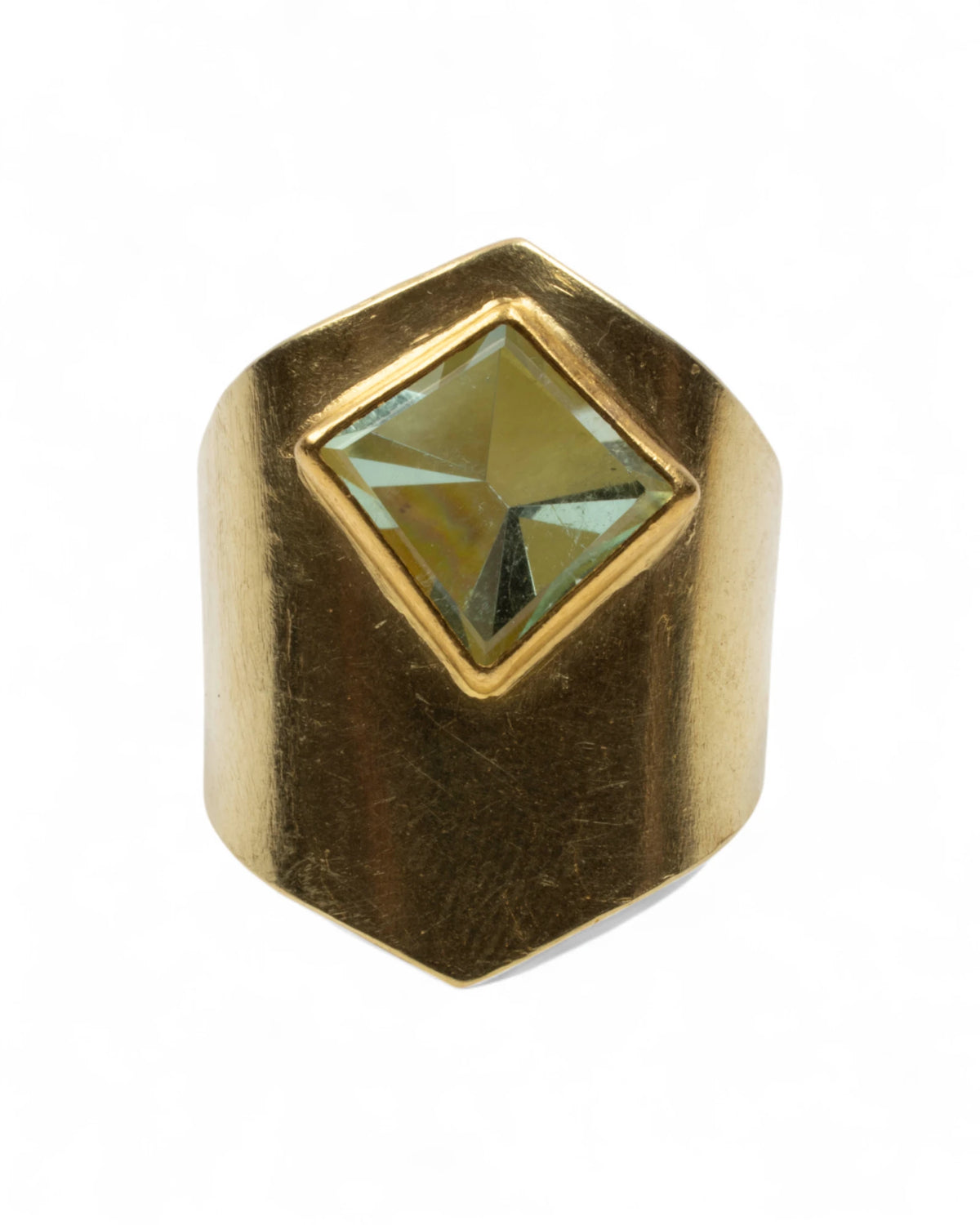 Ring aus 750 Gelbgold mit facettiertem Turmalin (4.32 ct) in Fantasieform - Goldschmiede Krack - Trauringe & Unikatschmuck aus Deidesheim