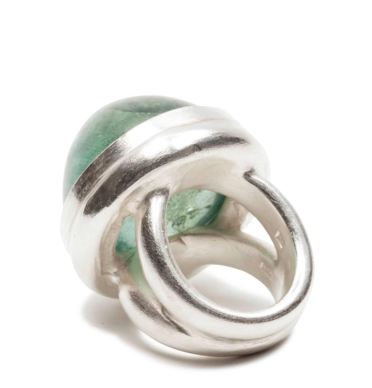 Sehr großer 925 Silberring mit grünblauem Aquamarin - Goldschmiede Krack - Trauringe & Unikatschmuck aus Deidesheim